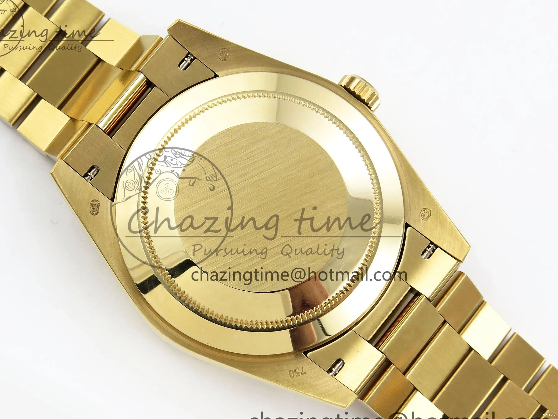 MiroTime 0408 Day Date 40 YG JDF Gain Weight 904L Steel White Roman Dial on President Bracelet VR3255 V Functional 1369